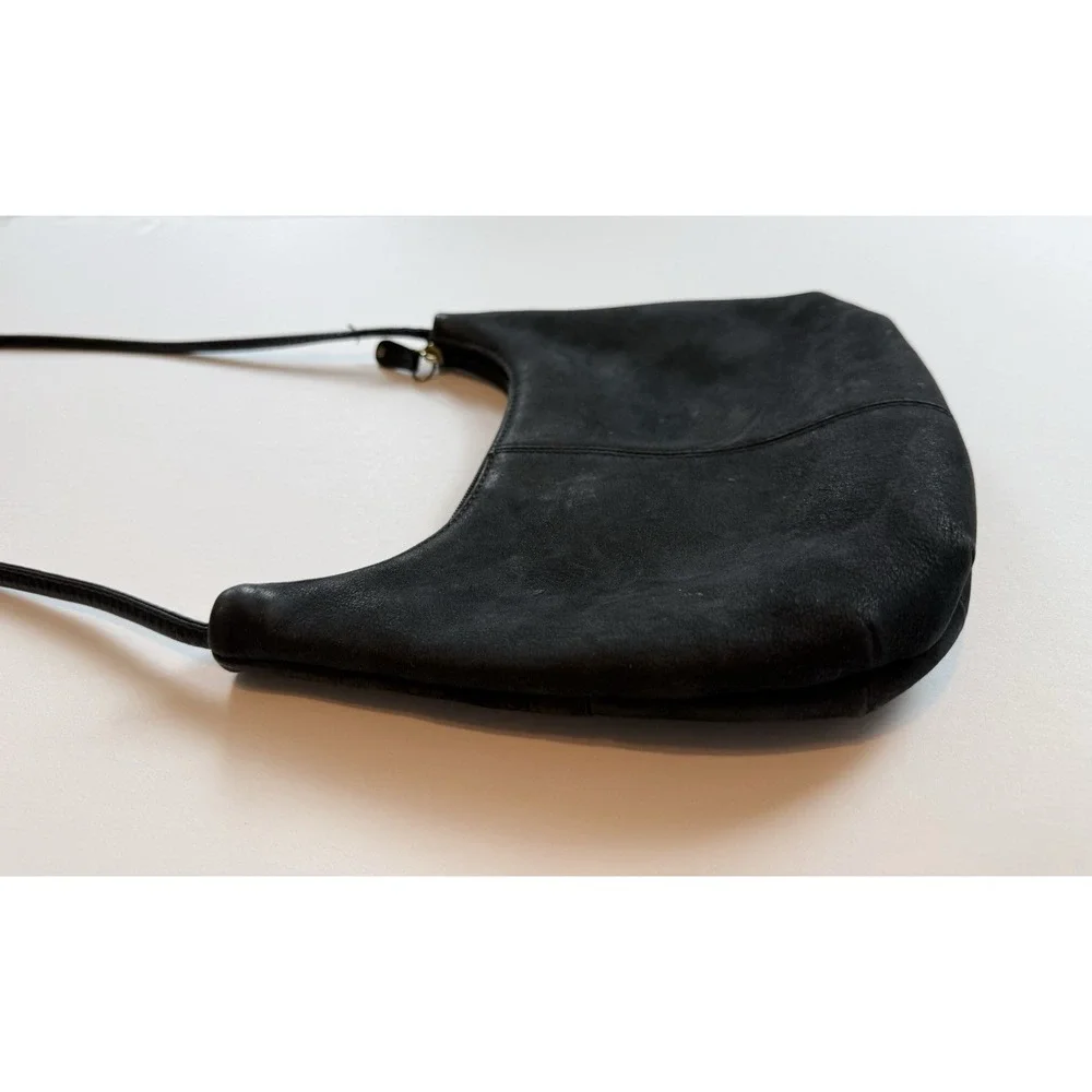 Stone Mountain Y2K Vintage Womens Black Leather Crossbody Shoulder Bag Purse